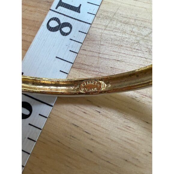 Kenneth Lane Gold & Ivory Hoop Earrings 2" Diameter Elegant Design Womens - Picture 3 of 15